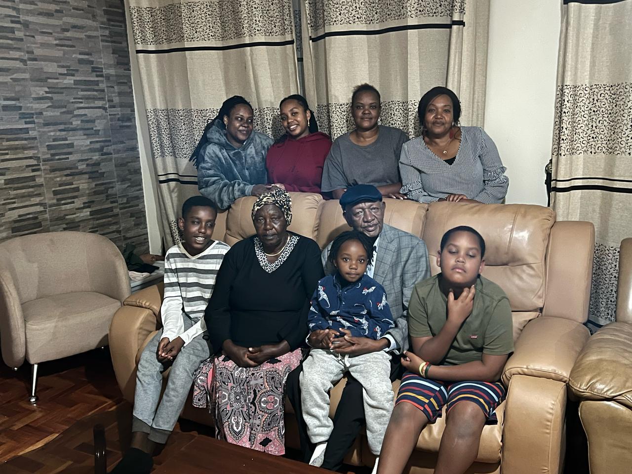 Clement with family at home