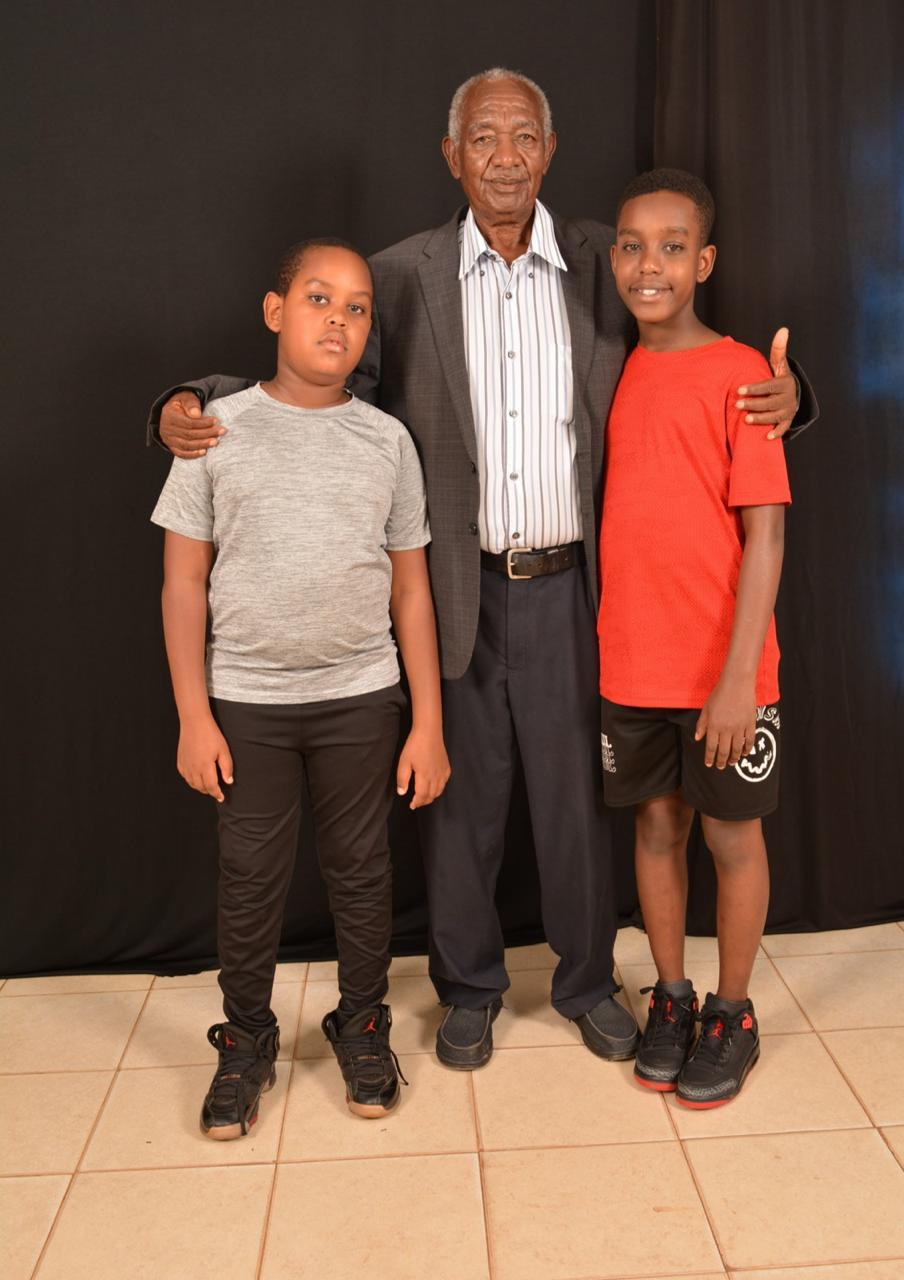 Clement with grandsons portrait