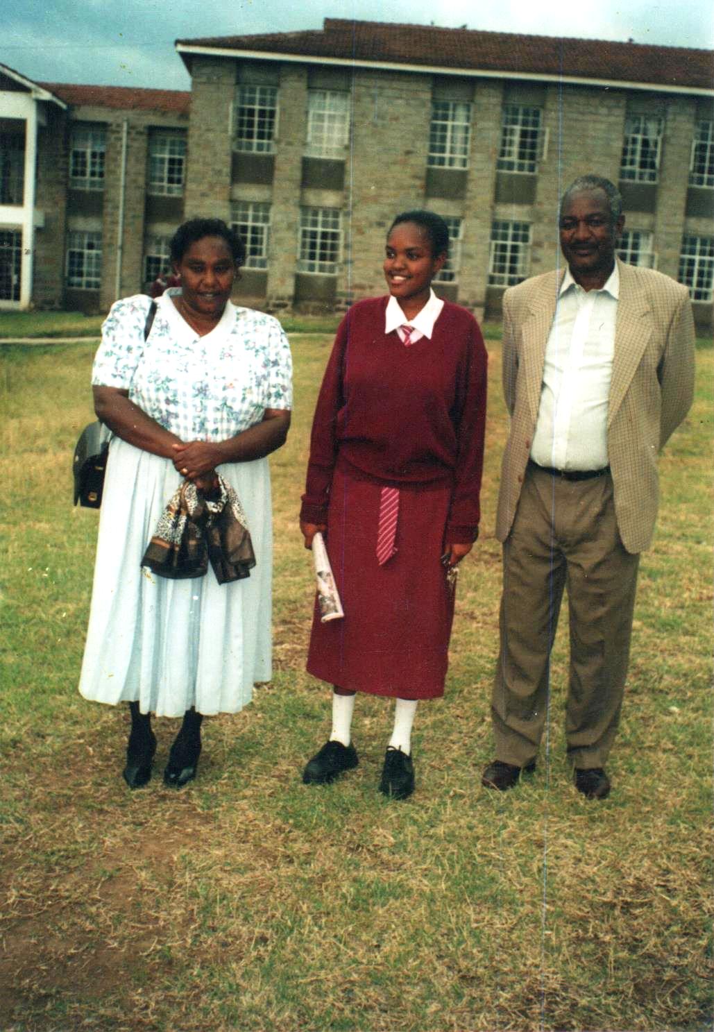 Clement at school with family