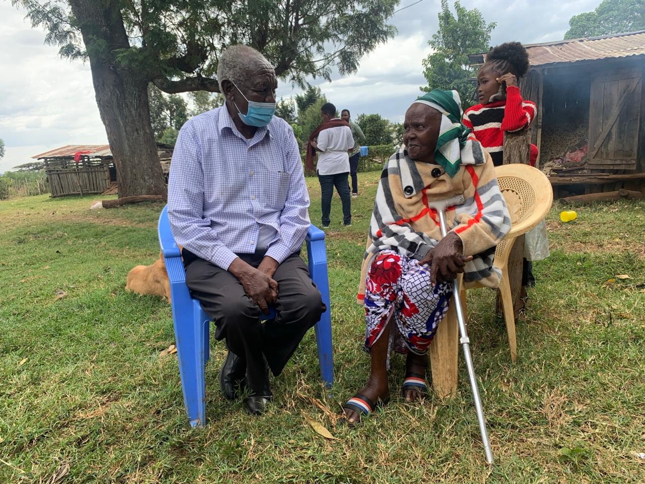 Family visiting elder